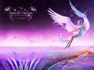 创意唯美羽翼女孩海报