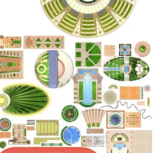 室外彩屏图铺地素材图片