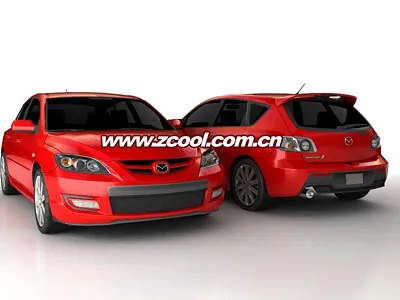 红色马自达3 3D&nb...