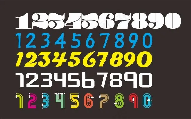阿拉伯数字cdr矢量模版下载