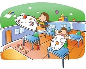 在教室里玩耍的孩子们eps,ai矢量模版下载