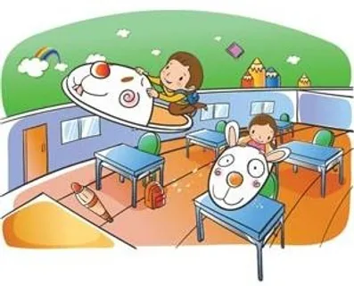 在教室里玩耍的孩子们