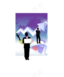 商务精英人物剪影矢量图