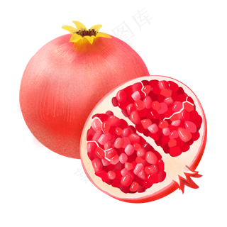 小清新食物手绘水果仿真石榴小清新食物手绘水果仿真石榴