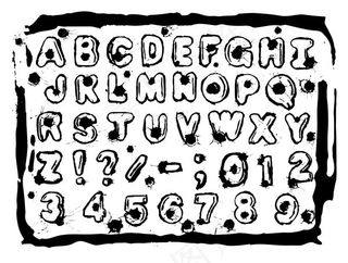 字母表中的字母矢量油墨