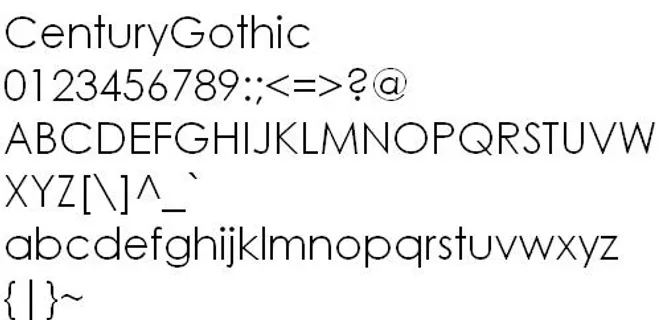 CenturyGothic 英文字...