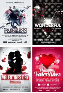 酒吧白色情人节广告海报设计