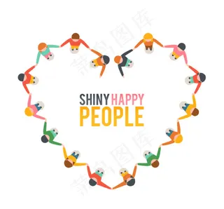 人物组成的爱心