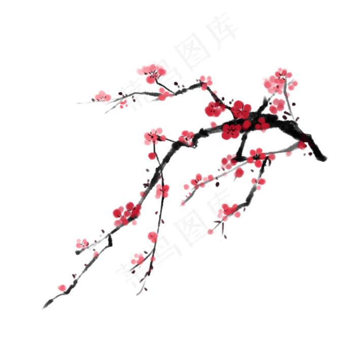 梅花墨梅中国风中国画装饰