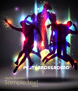 跳舞人物剪影背景设计