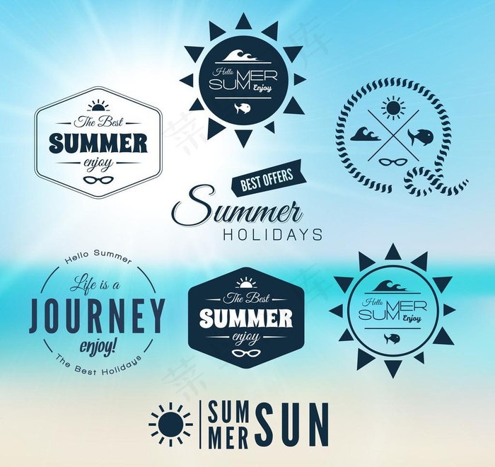 夏日标签图片
