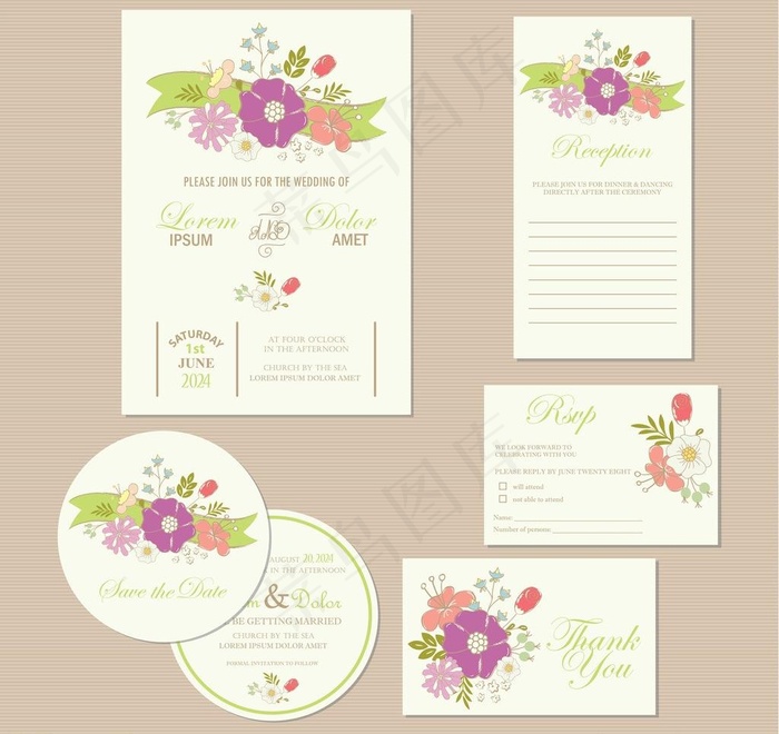 婚礼邀请卡图片