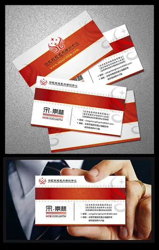 文化传媒机构名片设计PSD素材