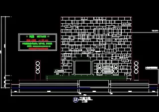 电视机背景墙cad图块3