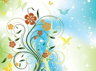 动感梦幻花纹蝴蝶背景图片