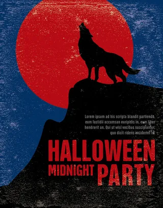 蓝色色调万圣节矢量素材