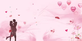 214浪漫情人节宣传海报展板背景