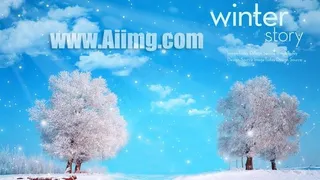 美丽冬天雪景psd素材