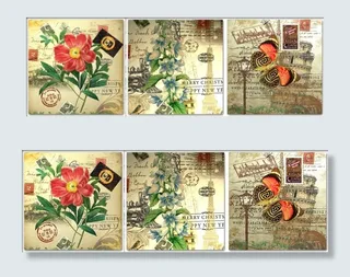 鲜花建筑无框画图片