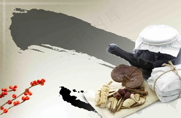 中草药广告宣传psd模版下载