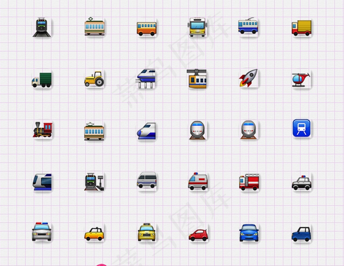 交通工具图标合集psd模版下载