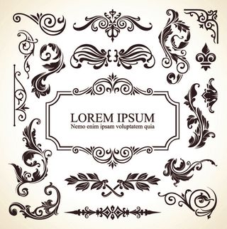 欧式花纹纹样04——矢量素材