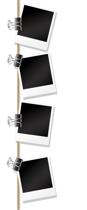 像素图形与宝丽莱照片矢量素材