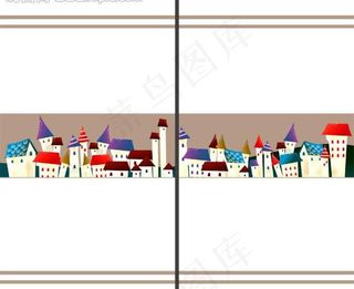 卡通房屋移门图案