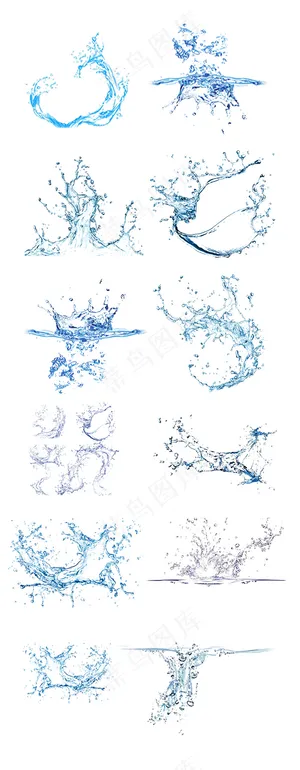 大自然海洋河流水花飞溅效果水花水流...