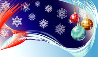 圣诞节吊球雪花背景矢量素材