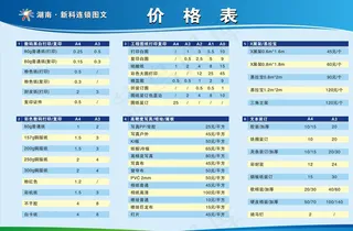 图文价格表图片