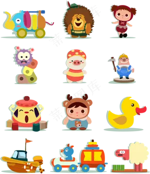 卡通可爱玩具小汽车小轿车设计元素