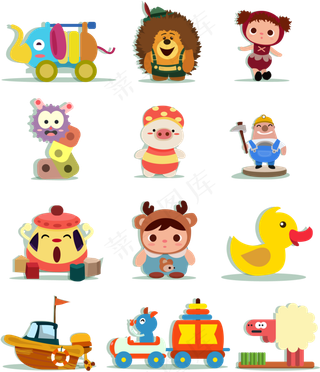 卡通可爱玩具小汽车小轿车设计元素