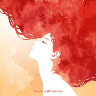 手绘的红发女人 手绘的红发女人