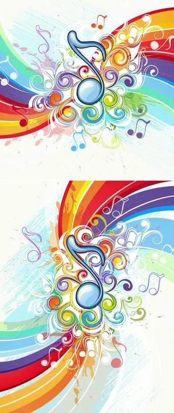 绚丽的音乐花纹背景矢量素材eps,ai矢量模版下载