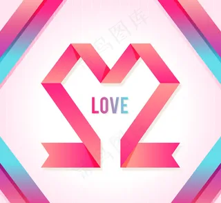 抽象折纸爱心背景