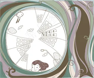 可爱线条插画矢量素材-41