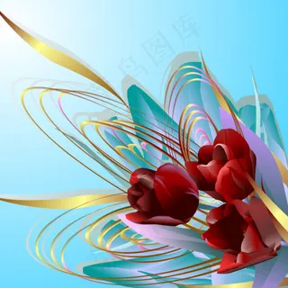 矢量玫瑰花——03