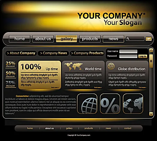 欧式网站设计模板eps,ai矢量模版下载