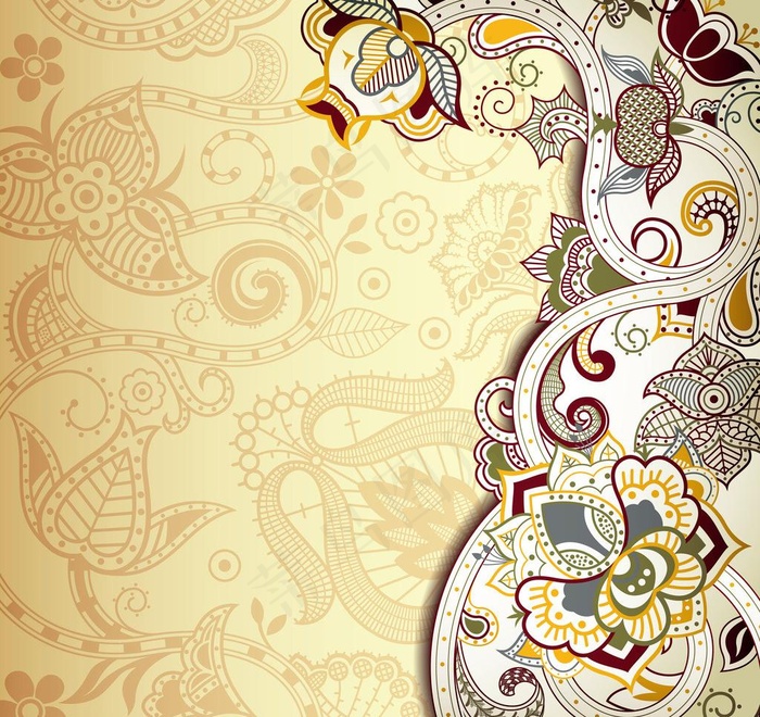 欧式花纹背景图片