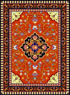 欧式花纹围巾图案地毯图案