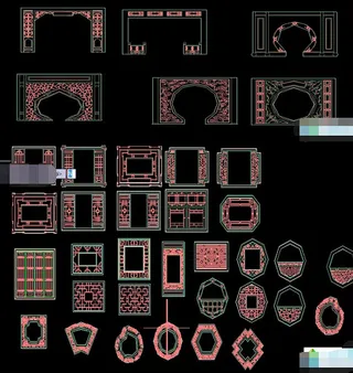 AutoCAD中式花格DWG文件分...