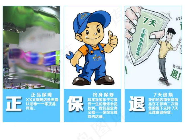 正品保障7天退换psd模版下载