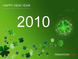 2010年清新绿色PPT模板预览图