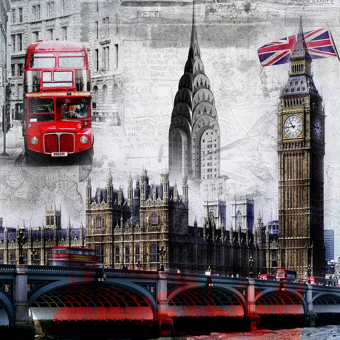 建筑风景画芯装饰挂画