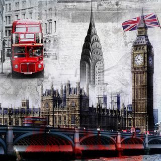 建筑风景画芯装饰挂画