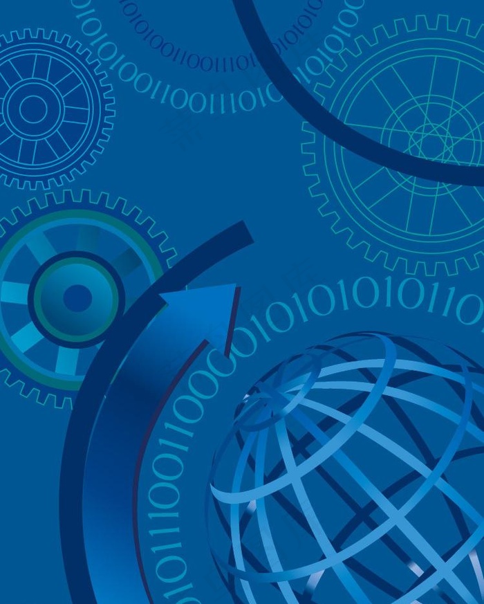 动感箭头齿轮商务科技背景图片