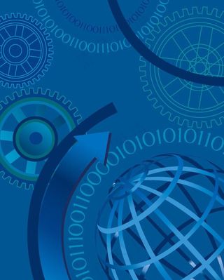 动感箭头齿轮商务科技背景图片