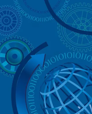 动感箭头齿轮商务科技背景图片