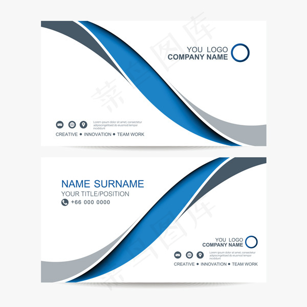 蓝色旋转抽象商业名片